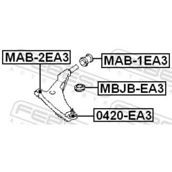 Súprava na opravu, zvislý/vodiaci kĺb FEBEST MBJB-EA3 - obr. 1