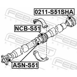 Stredové ložisko kĺbového hriadeľa FEBEST NCB-S51 - obr. 1