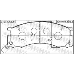 Sada brzdových platničiek kotúčovej brzdy FEBEST 0101-CR50F - obr. 1