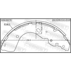 Brzdové čeľuste FEBEST 0202-D40TR - obr. 1