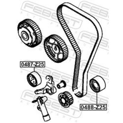 Vratná/vodiaca kladka rebrovaného klinového remeňa FEBEST 0488-Z25 - obr. 1