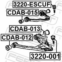 Zvislý/nosný čap FEBEST 3220-001 - obr. 1