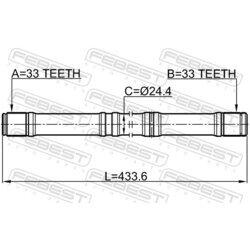 Hnací hriadeľ FEBEST 0412-GACVTLH - obr. 1