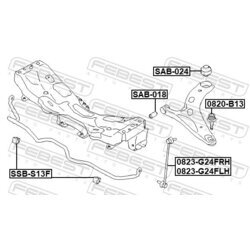 Tyč/Vzpera stabilizátora FEBEST 0823-G24FRH - obr. 1