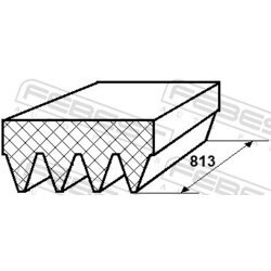 Ozubený klinový remeň FEBEST 88126-4L813 - obr. 1