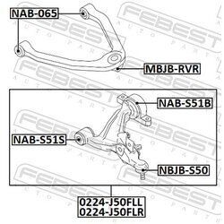 Rameno zavesenia kolies FEBEST 0224-J50FLL - obr. 1