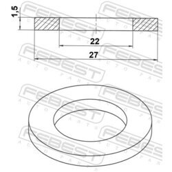 Tesniaci krúžok výpustnej skrutky oleja FEBEST 88430-222715C - obr. 1