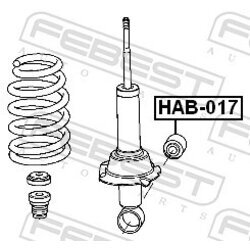 Puzdro, tlmič FEBEST HAB-017 - obr. 1