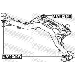 Uloženie tela nápravy FEBEST MAB-148 - obr. 1