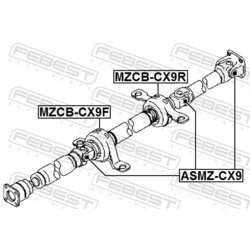 Stredové ložisko kĺbového hriadeľa FEBEST MZCB-CX9R - obr. 1