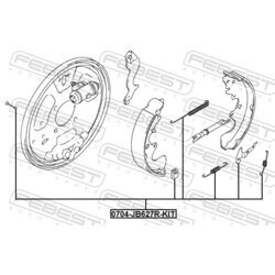 Sada príslušenstva čeľustí parkovacej brzdy FEBEST 0704-JB627R-KIT - obr. 1