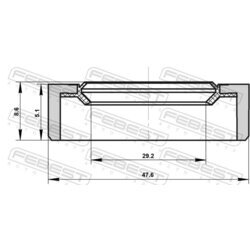 Radiálny tesniaci krúžok hnacieho hriadeľa FEBEST 95BDY-31470509X - obr. 1