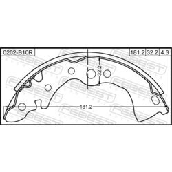 Sada brzdových čeľustí FEBEST 0202-B10R - obr. 1