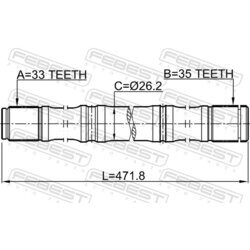 Hnací hriadeľ FEBEST 0212-MR20CVT2WD - obr. 1