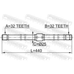 Hnací hriadeľ FEBEST 0212-SR20RH - obr. 1