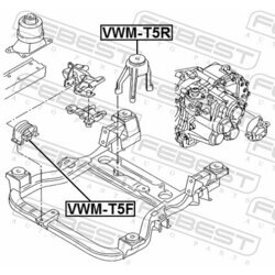 Uloženie motora FEBEST VWM-T5F - obr. 1