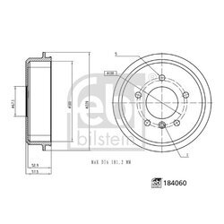 Brzdový bubon FEBI BILSTEIN 184060