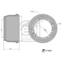Brzdový bubon FEBI BILSTEIN 171687
