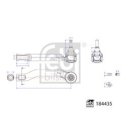 Hlava/čap spojovacej tyče riadenia FEBI BILSTEIN 184435