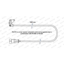 Výstražný kontakt opotrebenia brzdového obloženia FERODO FAI173 - obr. 1