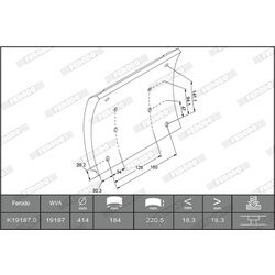 Sada brzd. oblož., Bubn. brzda FERODO K19187.1-F3555