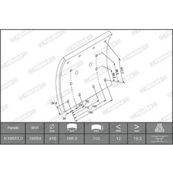 Sada brzd. oblož., Bubn. brzda FERODO K19553.1-F3656