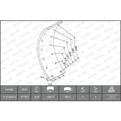 Sada brzd. oblož., Bubn. brzda FERODO K17408.0-F3653