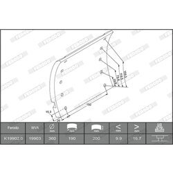 Sada brzd. oblož., Bubn. brzda FERODO K19902.1-F3658 - obr. 2