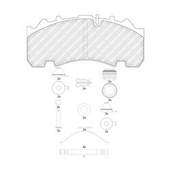 Sada brzdových platničiek kotúčovej brzdy FERODO FCV4582B - obr. 1