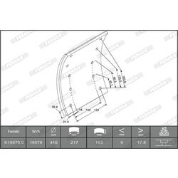 Sada brzd. oblož., Bubn. brzda FERODO K19579.1-F3539