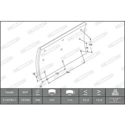 Sada brzd. oblož., Bubn. brzda FERODO K19799.1-F3554