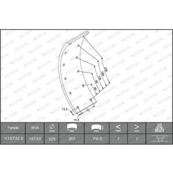 Sada brzd. oblož., Bubn. brzda FERODO K15732.0-F3653 - obr. 1