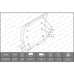 Sada brzd. oblož., Bubn. brzda FERODO K19573.0-F3670