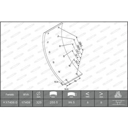 Sada brzd. oblož., Bubn. brzda FERODO K17408.0-F3653 - obr. 1