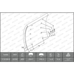 Sada brzd. oblož., Bubn. brzda FERODO K19166.0-F3670 - obr. 1