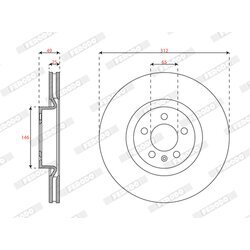 Brzdový kotúč FERODO DDF3080C - obr. 1