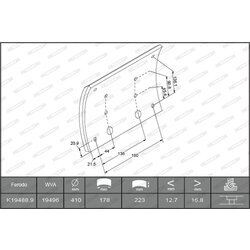 Sada brzd. oblož., Bubn. brzda FERODO K19488.0-F3672