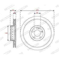 Brzdový kotúč FERODO DDF2838VC-1 - obr. 1