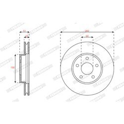 Brzdový kotúč FERODO DDF3020C - obr. 1