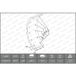 Sada brzd. oblož., Bubn. brzda FERODO K15817.0-F3652 - obr. 1