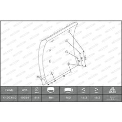 Sada brzd. oblož., Bubn. brzda FERODO K19934.0-F3543