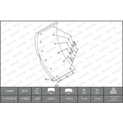 Sada brzd. oblož., Bubn. brzda FERODO K17635.0-F3653 - obr. 1