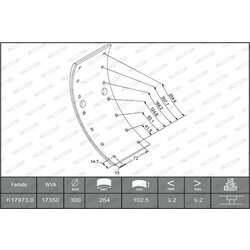 Sada brzd. oblož., Bubn. brzda FERODO K17973.0-F3658