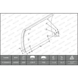 Sada brzd. oblož., Bubn. brzda FERODO K19568.0-F3670