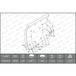 Sada brzd. oblož., Bubn. brzda FERODO K19716.0-F3656 - obr. 2