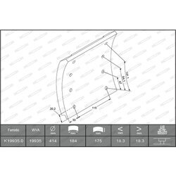 Sada brzd. oblož., Bubn. brzda FERODO K19935.0-F3750