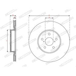 Brzdový kotúč FERODO DDF3100C - obr. 1
