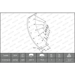 Sada brzd. oblož., Bubn. brzda FERODO K15732.0-F3653