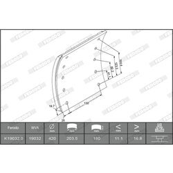 Sada brzd. oblož., Bubn. brzda FERODO K19032.2-F3658