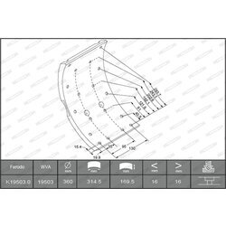 Sada brzd. oblož., Bubn. brzda FERODO K19503.0-F3653